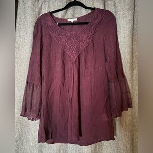 Maroon Lace Top